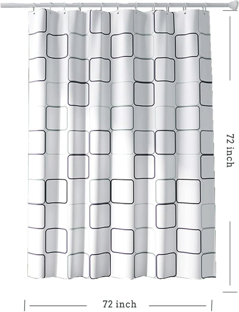TIKABC Shower Curtain Liner, 4G PEVA Square Shower Liner, Plastic Waterproof Shower Curtains, 72x72 inch with Grommet Holes 3 Magnetic Weights - Image 5